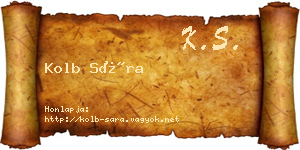 Kolb Sára névjegykártya