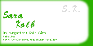 sara kolb business card