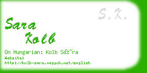 sara kolb business card